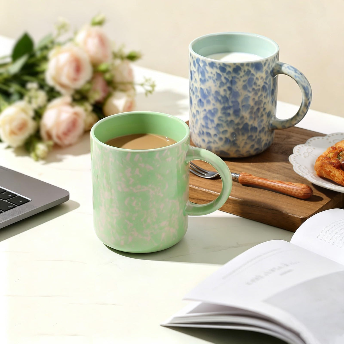 Mileer 17oz Ceramic Coffee Mugs – Set of 4