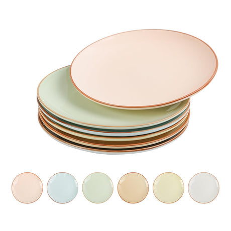 Mileer Colorful Ceramic Dessert Plates – Set of 6, 8 Inch, Assorted Colors