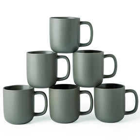Mileer 14oz Ceramic Coffee Mugs – Set of 6, Reactive Glaze