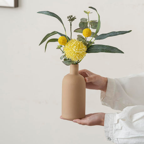 Mileer Modern Ceramic Vase Set of 4 – Neutral Colors, Coffee Mix