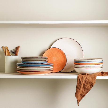 Mileer Ceramic Dinner Plates – Set of 6, 10.5 Inch, Blue