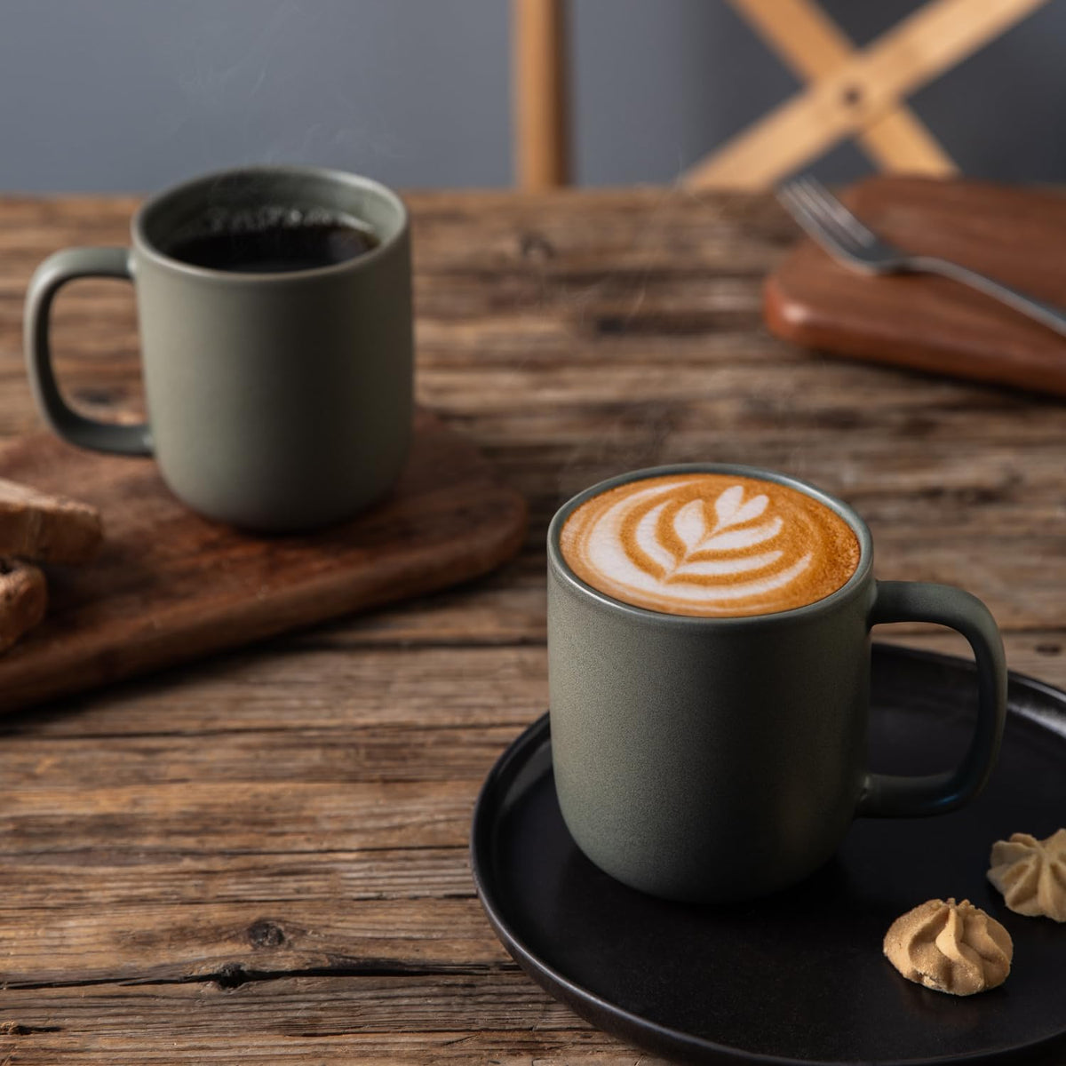 Mileer 14oz Ceramic Coffee Mugs – Set of 6, Reactive Glaze