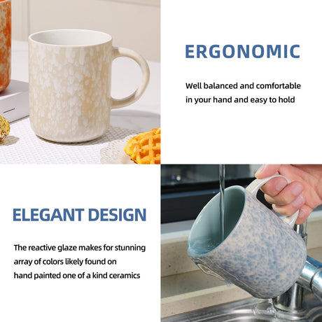 Mileer 17oz Ceramic Coffee Mugs – Set of 4