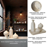 Mileer Ceramic Vase Set of 3 – White & Beige, Stone-Look Texture