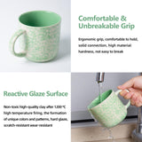Mileer 12oz Ceramic Coffee Mugs – Set of 4, Green