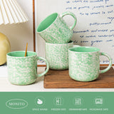 Mileer 12oz Ceramic Coffee Mugs – Set of 4, Green