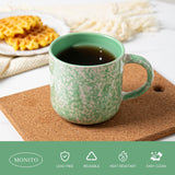 Mileer 12oz Ceramic Coffee Mugs – Set of 4, Green