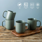 Mileer 14oz Ceramic Coffee Mugs – Set of 6, Reactive Glaze