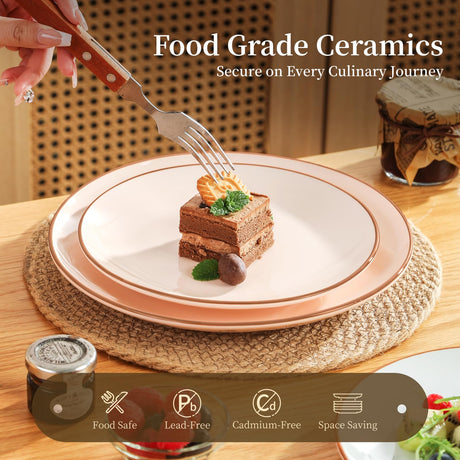 Mileer Colorful Ceramic Dessert Plates – Set of 6, 8 Inch, Assorted Colors