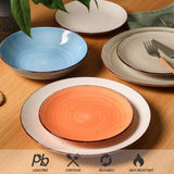 Mileer Ceramic Dinner Plates – Set of 6, 10.5 Inch, Blue