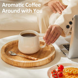 Mileer 16oz Stackable Ceramic Coffee Mugs – Set of 4, White