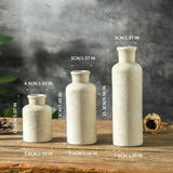 Mileer Ceramic Vases Set of 3 – Whitewashed Neutral, Farmhouse Decor