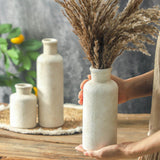 Mileer Ceramic Vases Set of 3 – Whitewashed Neutral, Farmhouse Decor