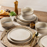Mileer Stoneware Dinnerware Set – Reactive Glaze, Service for 8