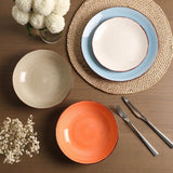 Mileer Ceramic Dinner Plates – Set of 6, 10.5 Inch, Blue