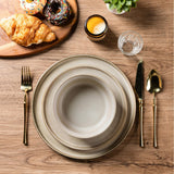 Mileer Stoneware Dinnerware Set – Reactive Glaze, Service for 8